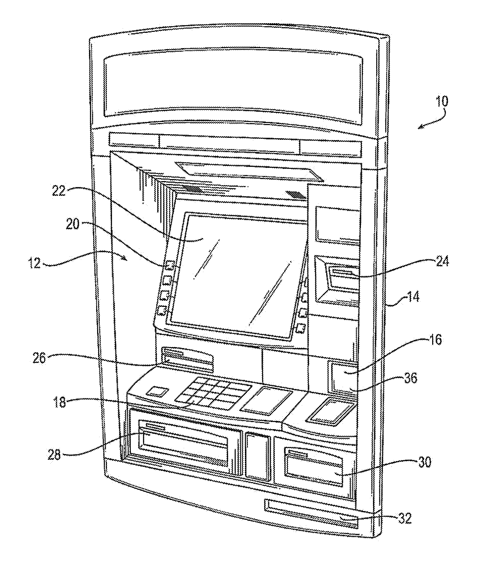 Automated teller machine with an encrypting card reader and an encrypting pin pad