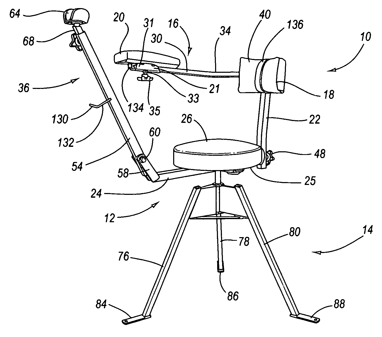 Foldable shooting chair