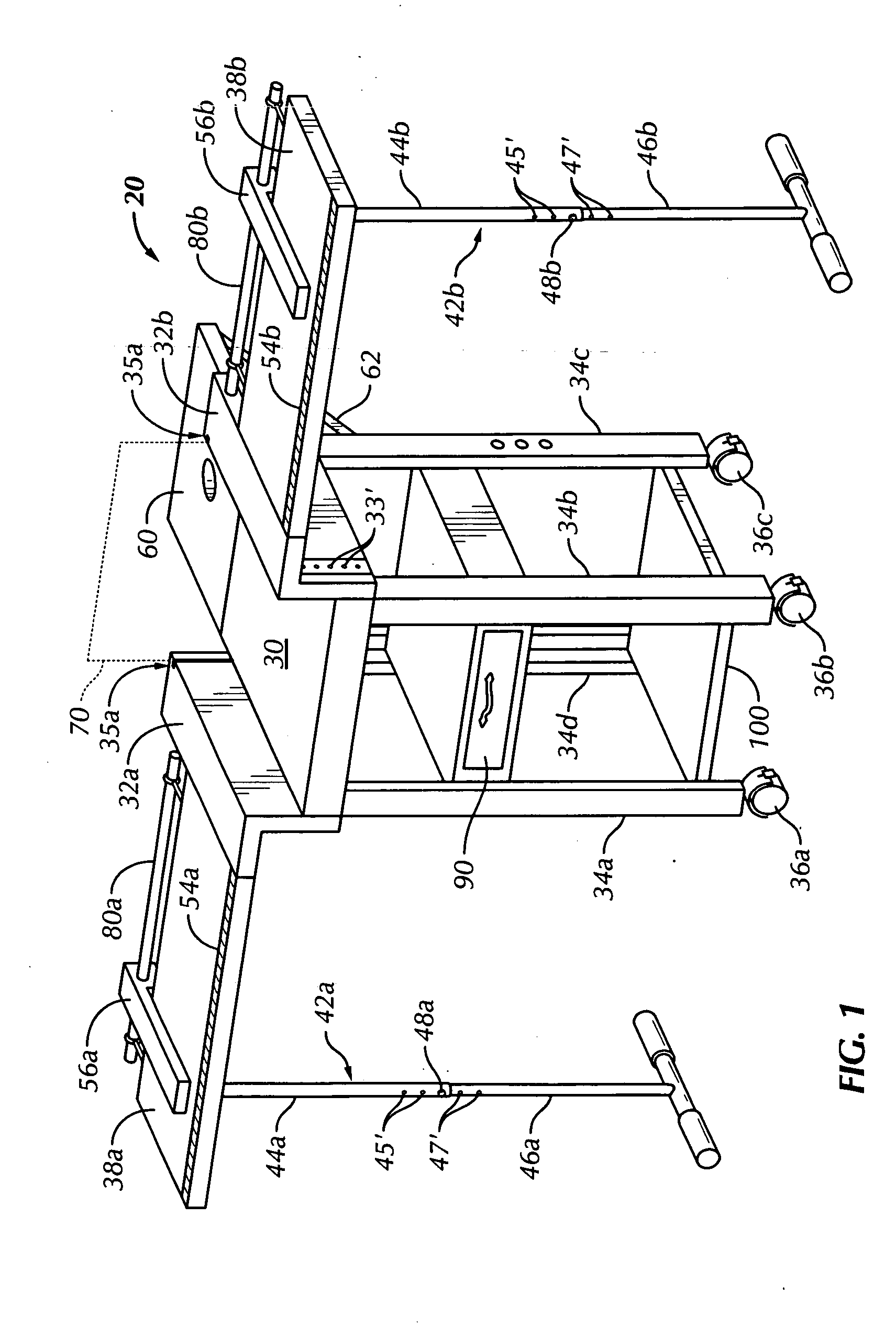 Portable, dual-station, expandable carpenter's work bench