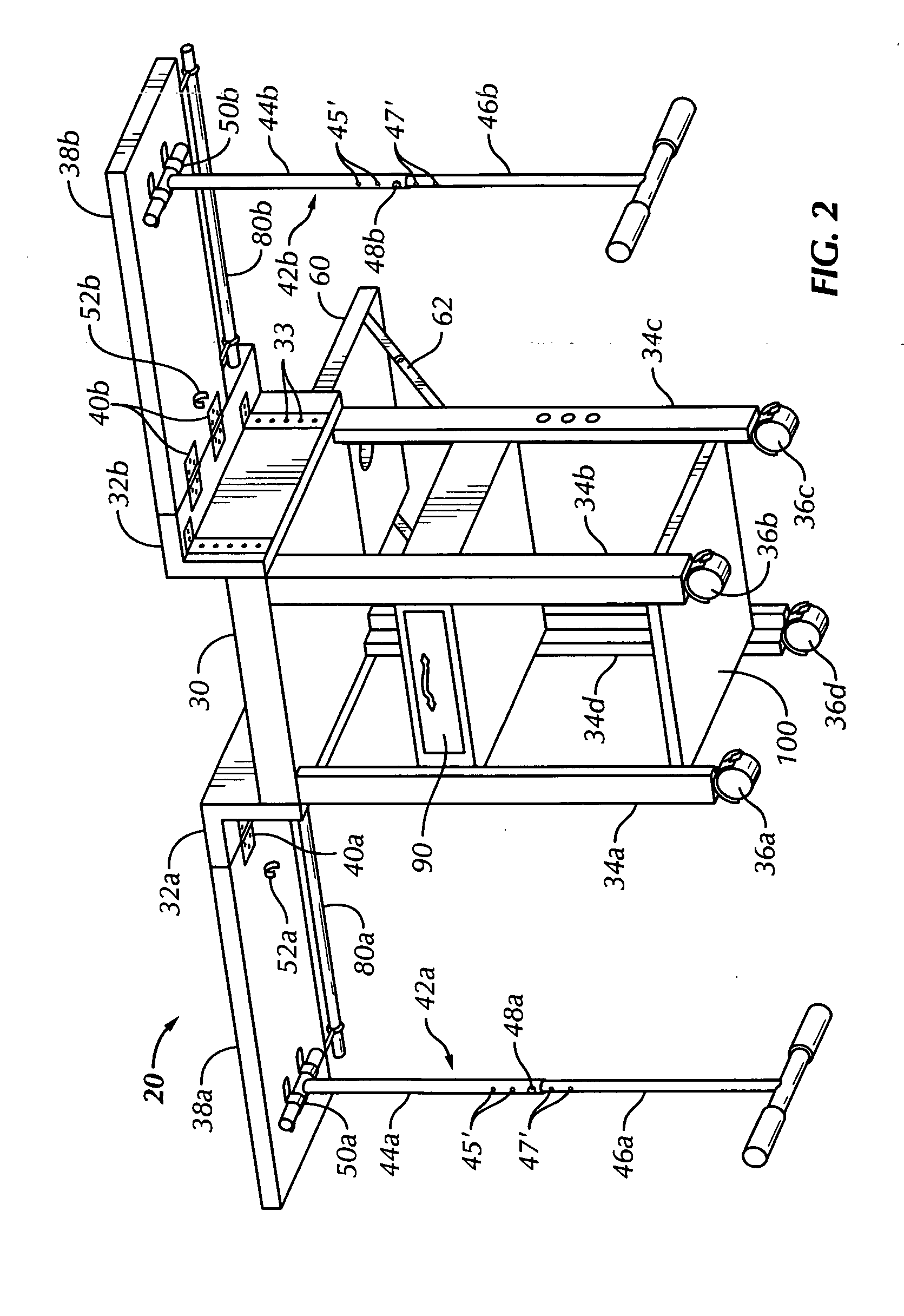 Portable, dual-station, expandable carpenter's work bench