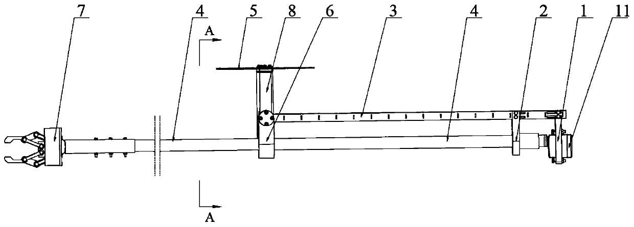 Auxiliary mechanical arm for electric power inspection unmanned aerial vehicle and control system thereof