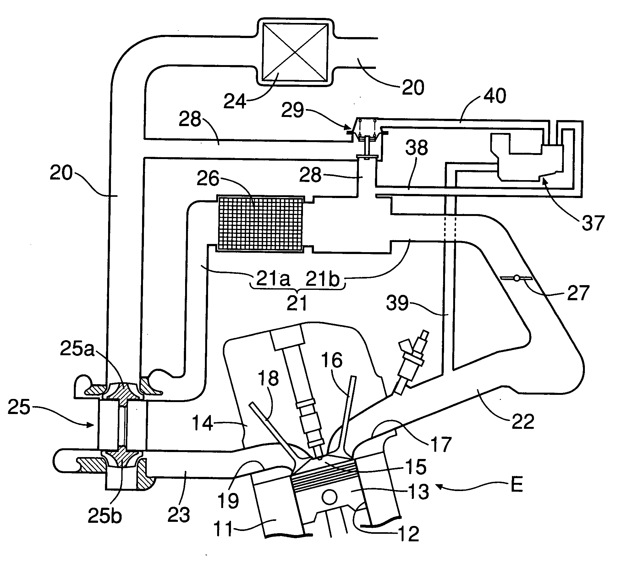 Air bypass valve failure detection device in supercharging device for engine