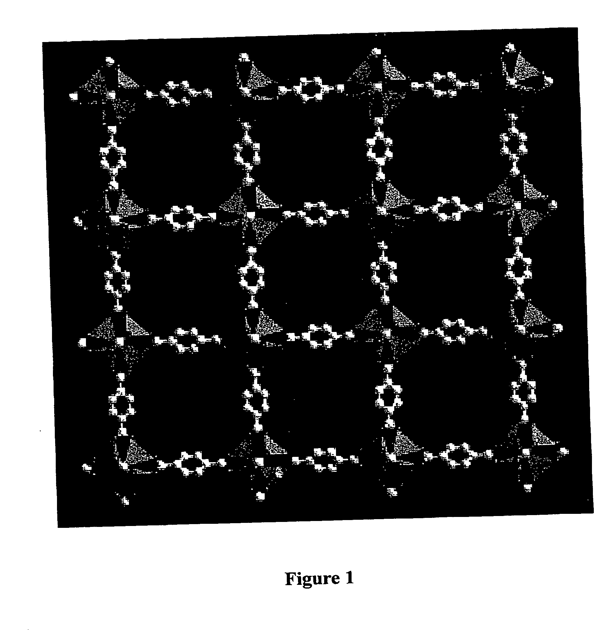 Isoreticular metal-organic frameworks, process for forming the same, and systematic design of pore size and functionality therein, with application for gas storage