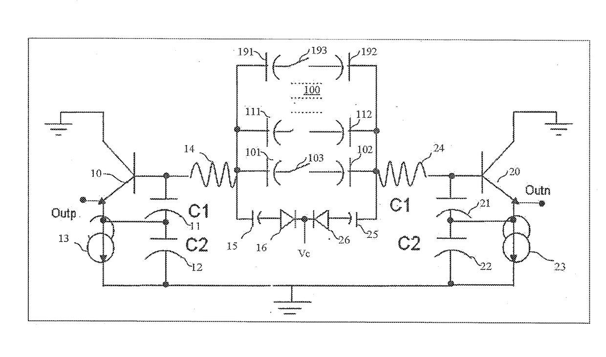 Variable frequency oscillator having wide tuning range and low phase noise