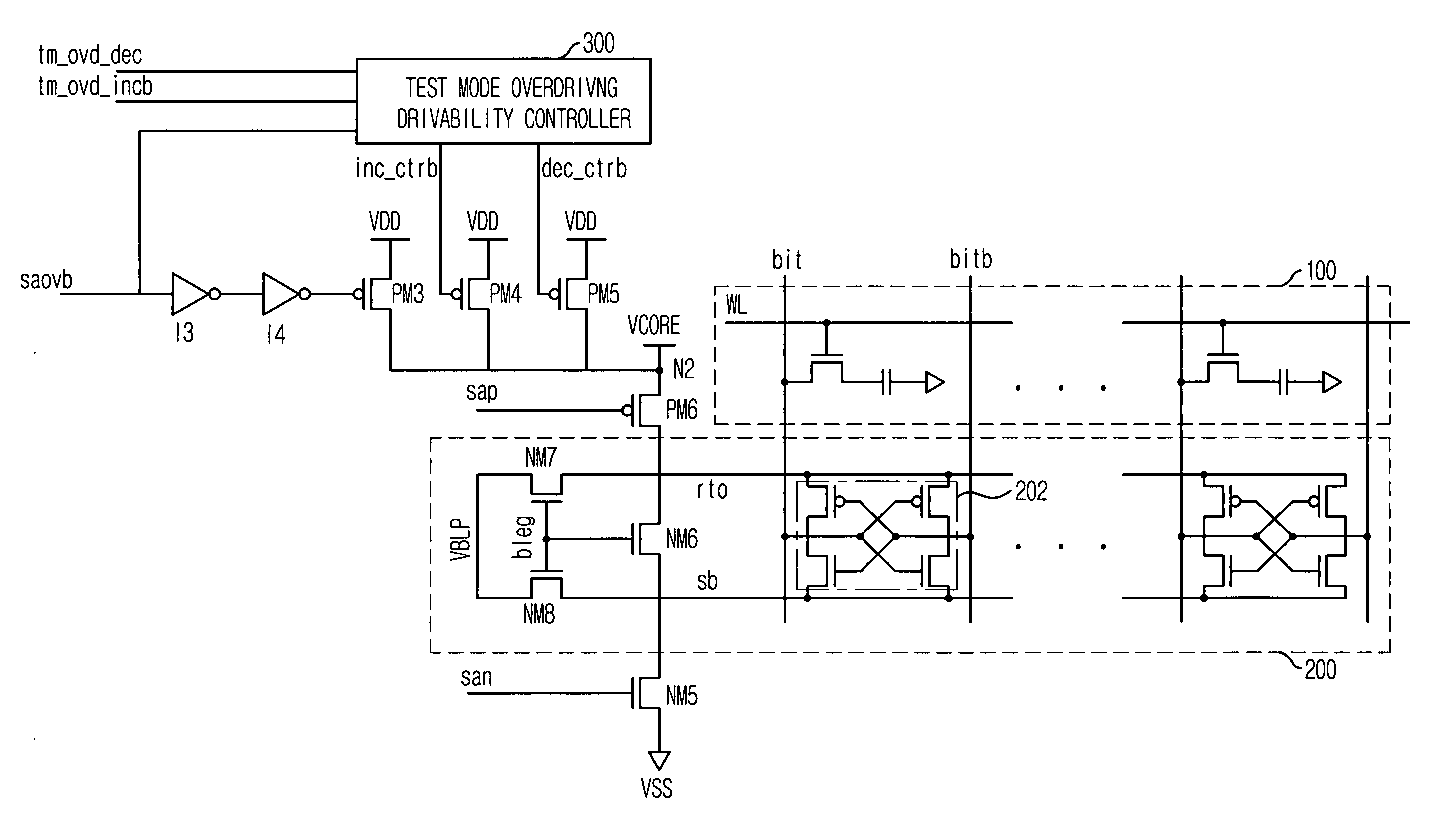 Semiconductor memory device capable of controlling drivability of overdriver