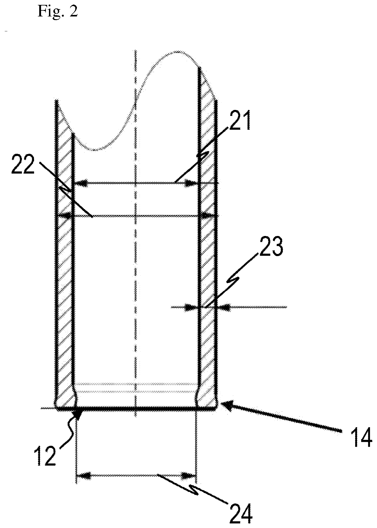 Hollow glass body and use of a hollow glass body