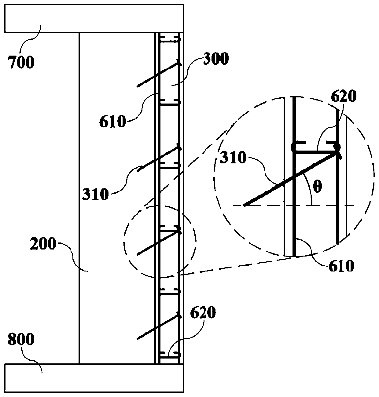 Connecting system for installing ALC light partition walls on brick masonry