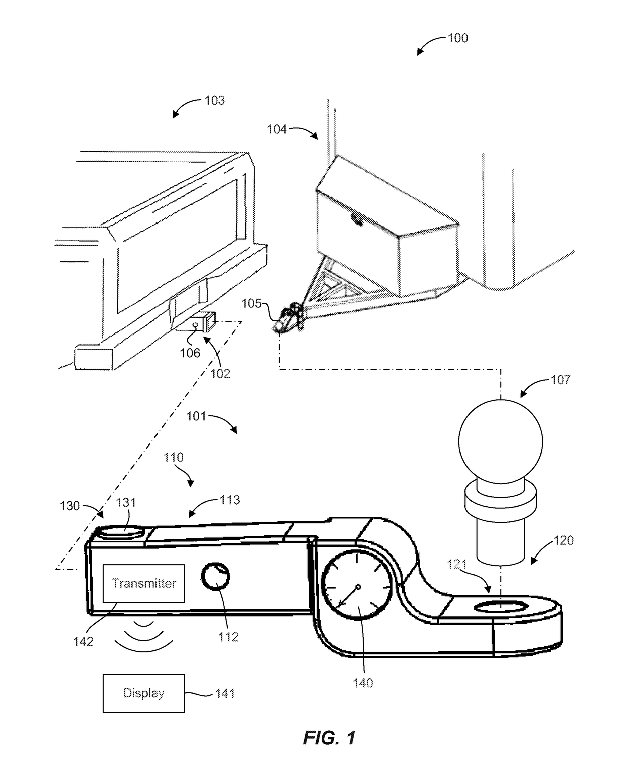 Ball mount for measuring tongue weight of a trailer