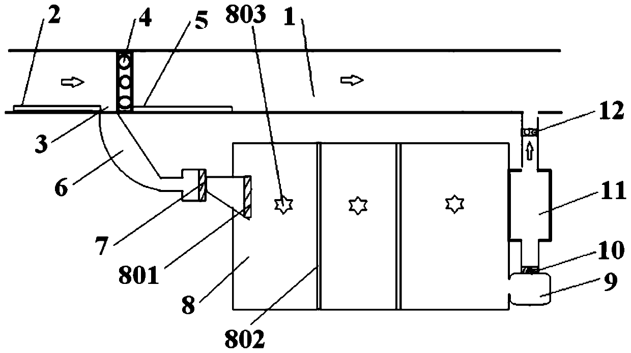 Black and smelly river channel sinking type green space processing system and processing method