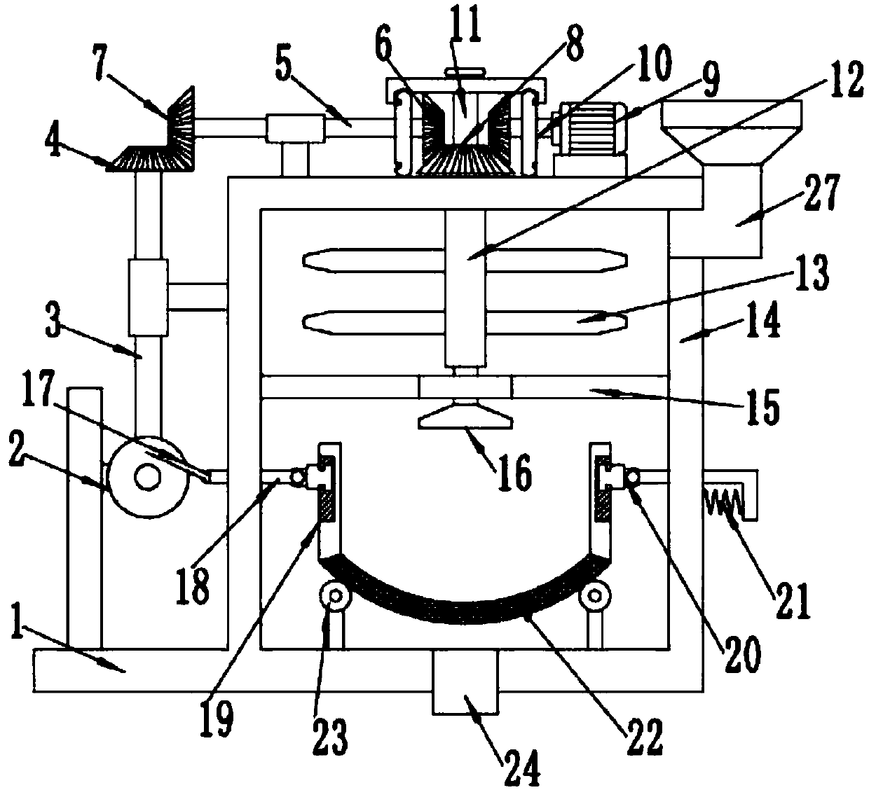 Shaking type sand and gravel screening device