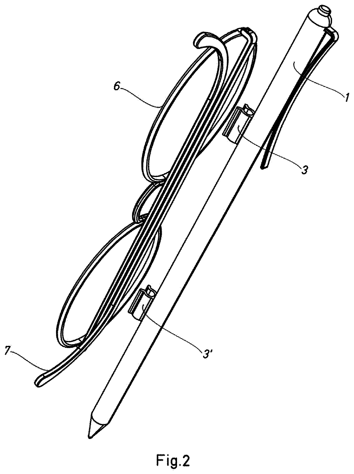 Device for attaching glasses to garments