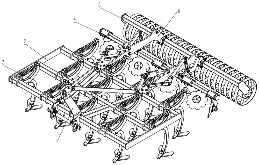 Deep scarification combined land preparation machine and operation method