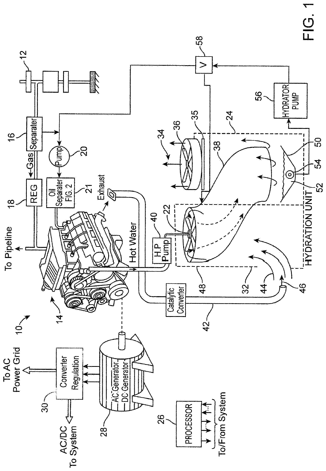 Water disposal system using an engine as a water heater