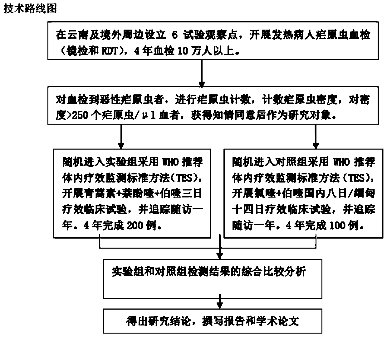 Medicine compatibility scheme for treating vivax malaria and use method of medicine compatibility scheme