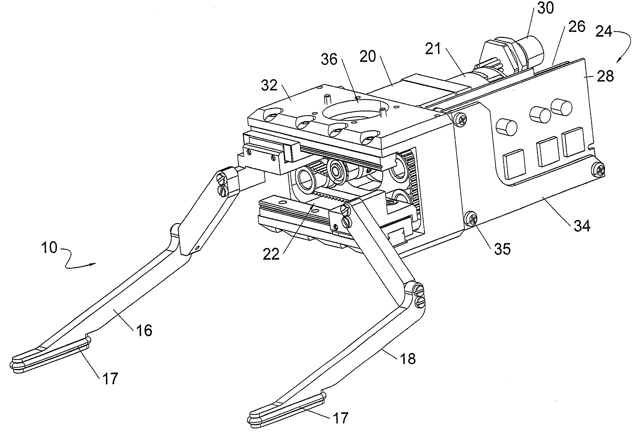 Belt-driven robotic gripping device and method for operating