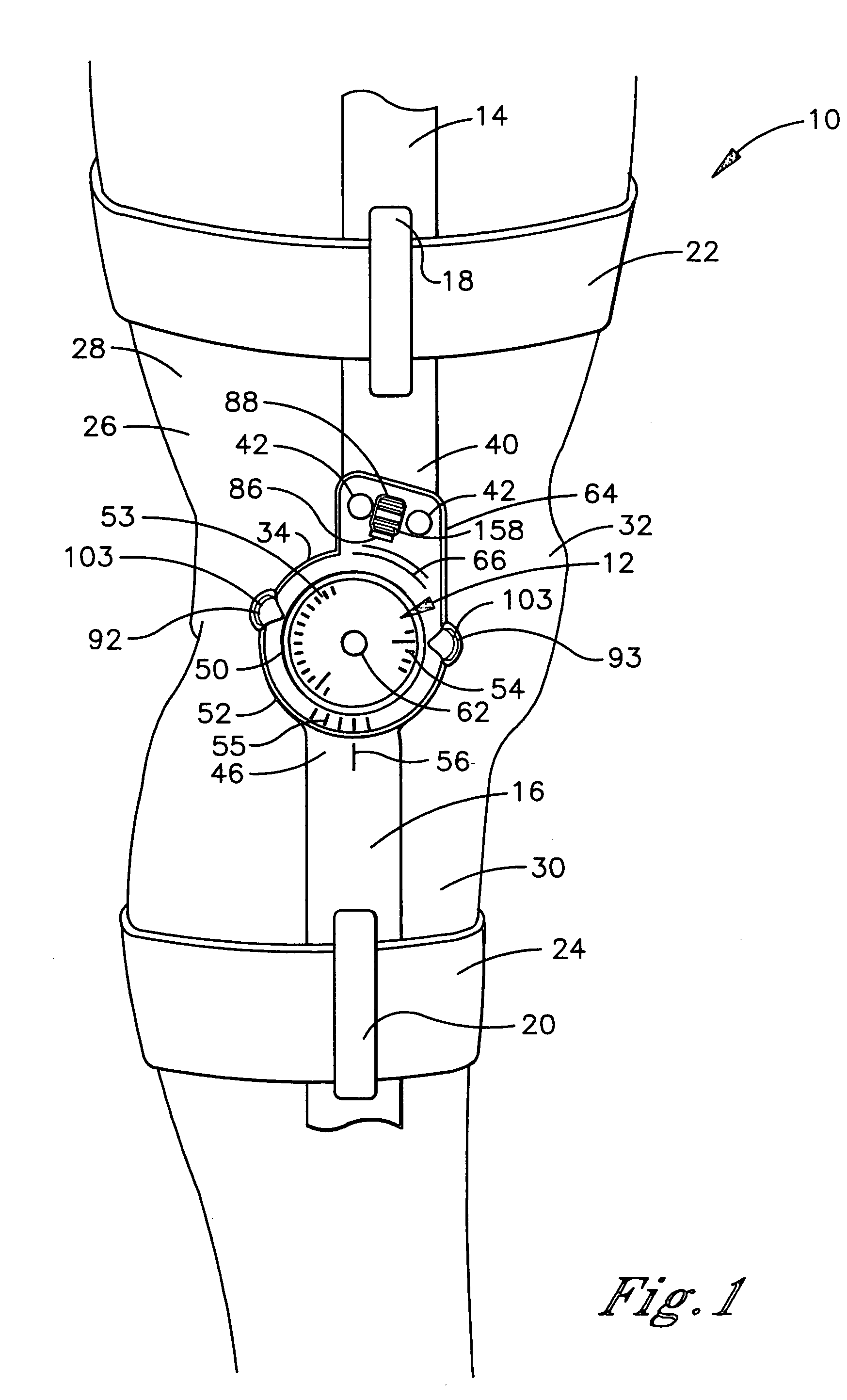 Releasably locking hinge for an orthopedic brace having adjustable rotation limits