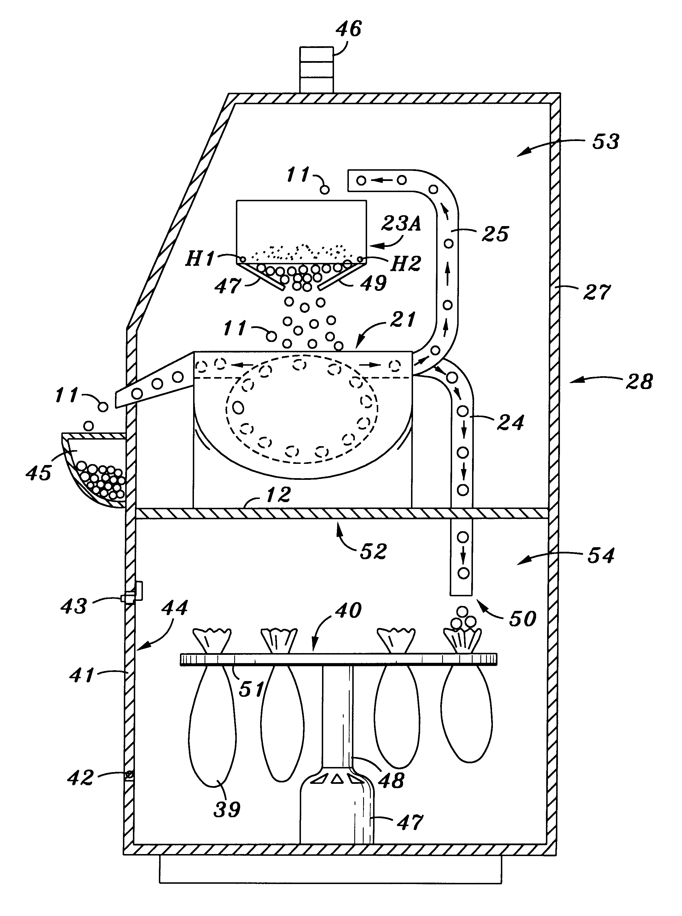 Coin delivery, storage and dispensing system for coin operated machines and method for same