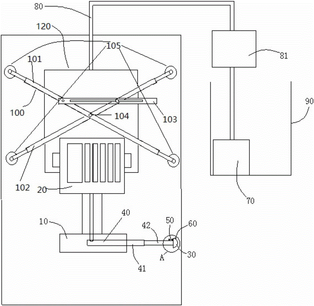 Evenly-spraying device of nanometer self-cleaning coating for coke oven crude gas ascension pipe