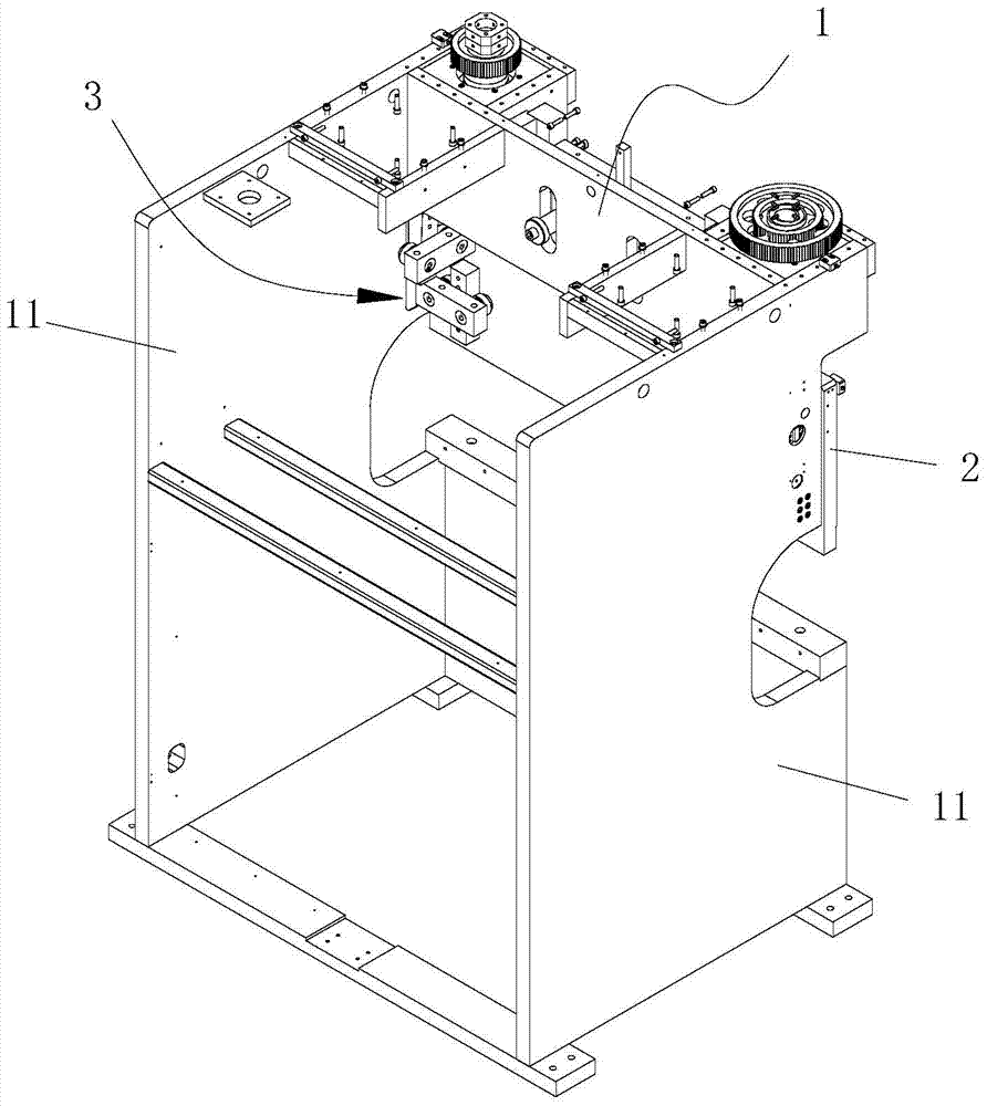 A bending machine with a d-axis guide