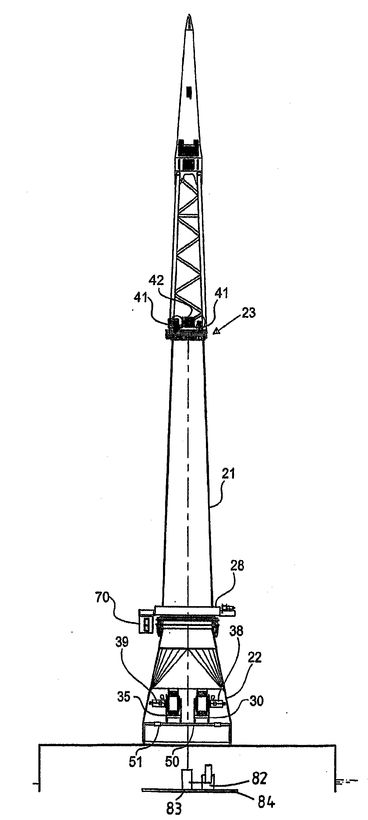 Hoisting crane and offshore vessel