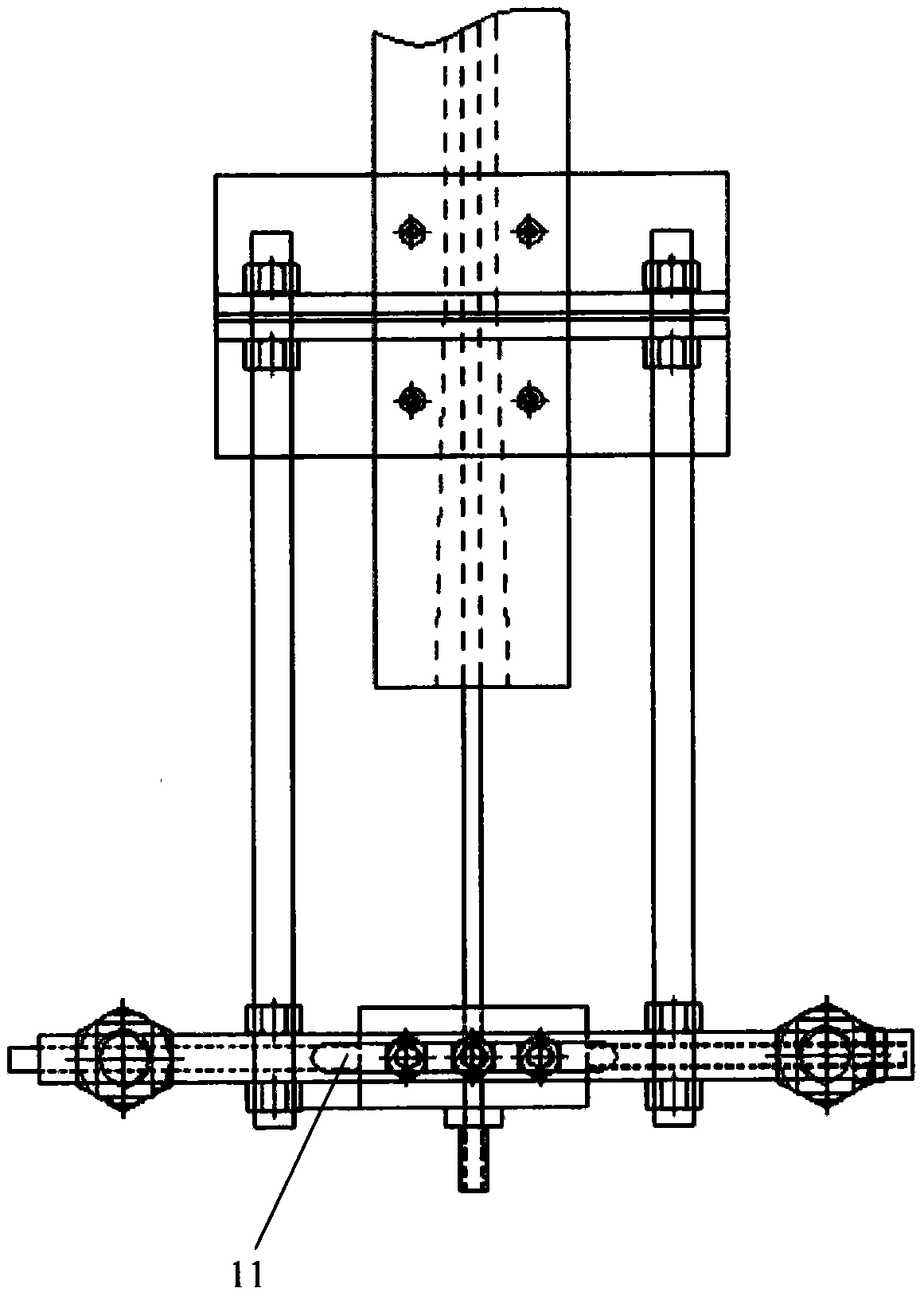 Mandrel fixing and adjusting device