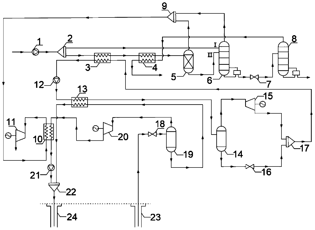 LNG light dydrocarbon separation coupled geotherm flash evaporation/Karina combined cycle power generation system