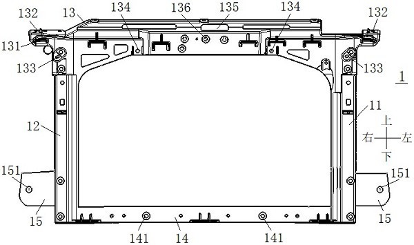 Magnesium alloy front end frame assembly beneficial to pedestrian protection and vehicle