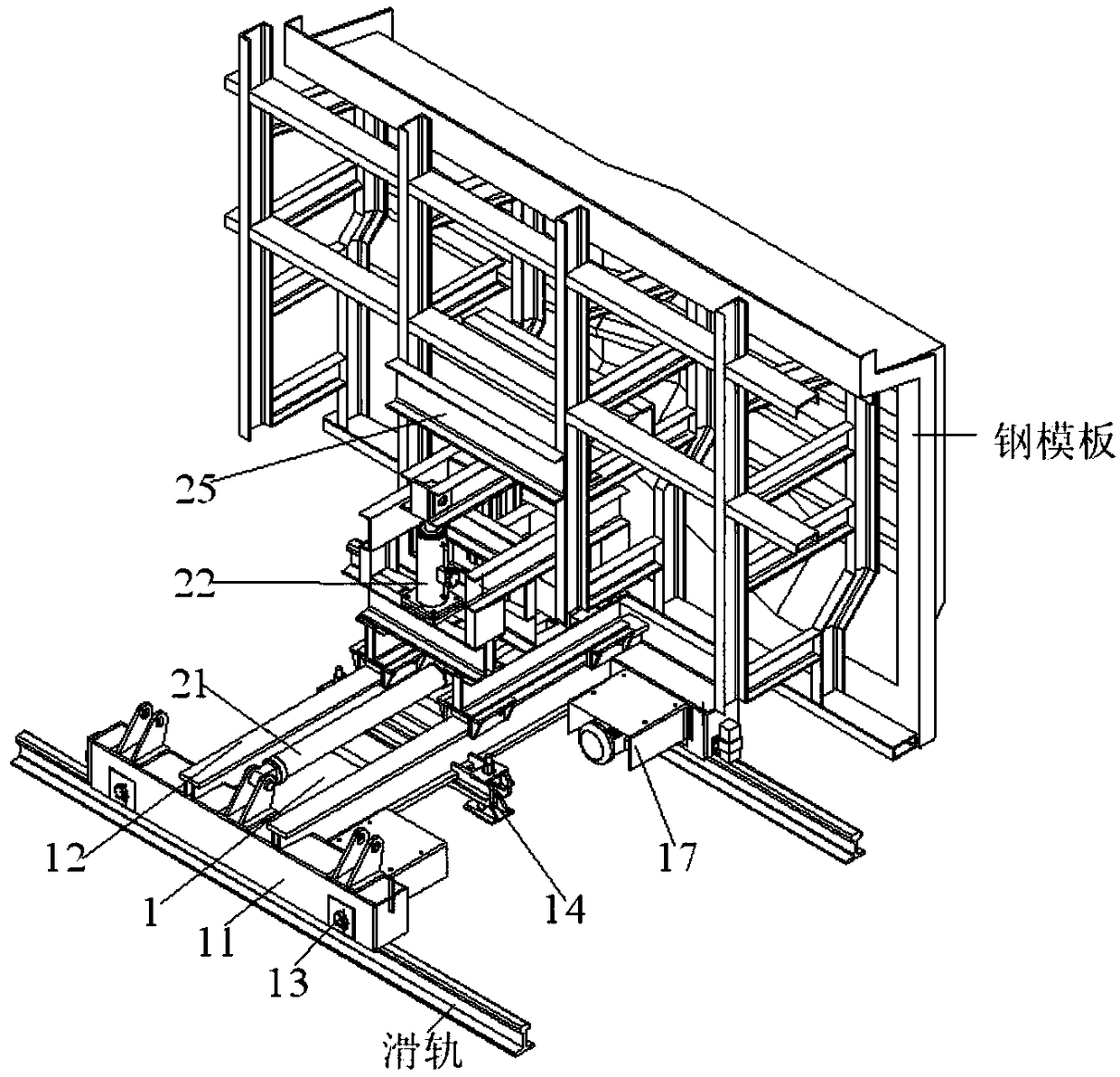 An automatic installation system for railway t-beam steel formwork