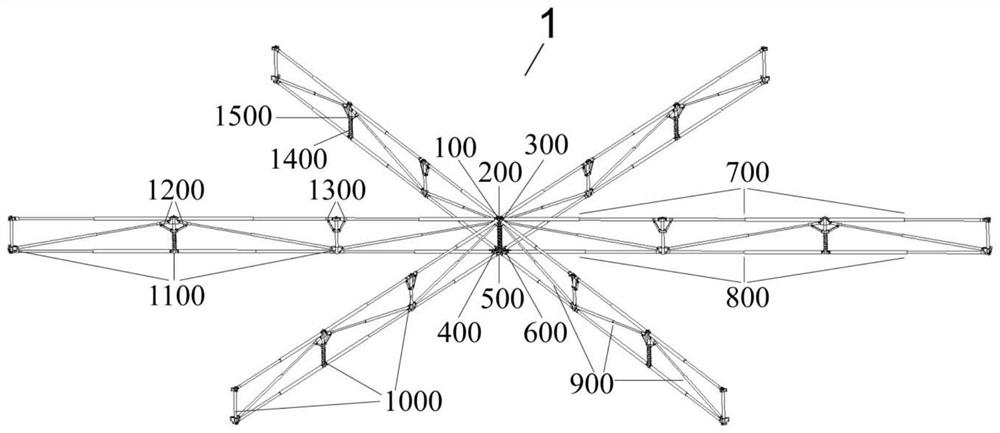 High-storage-ratio modular folding and unfolding supporting truss