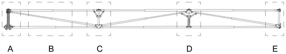 High-storage-ratio modular folding and unfolding supporting truss