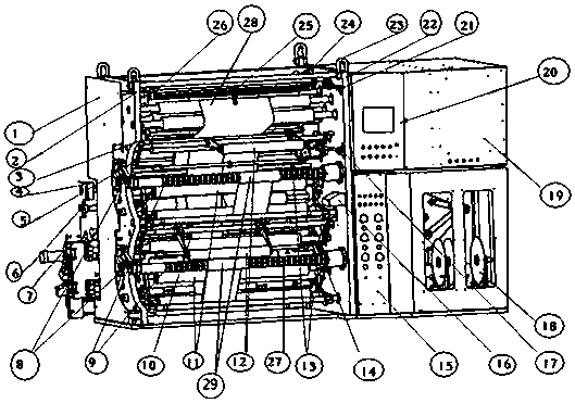 Double air path slip shaft slitting machine