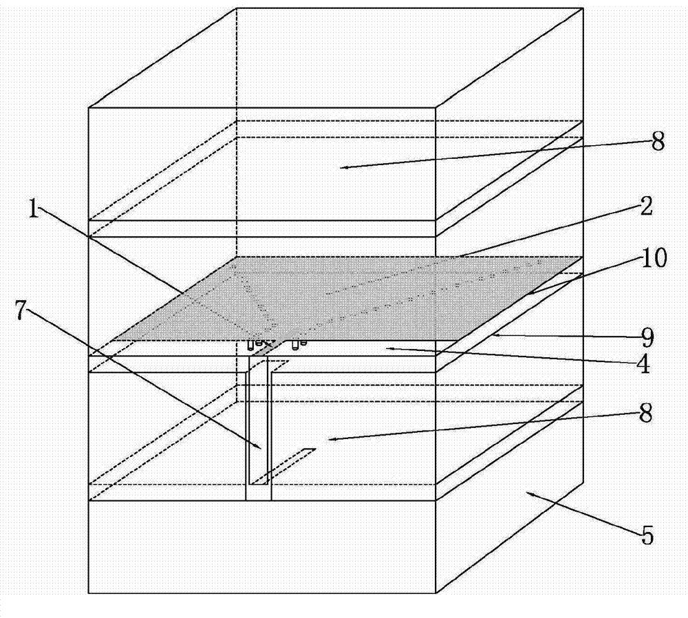 Amplitude-calibrated packaging interlayer antenna