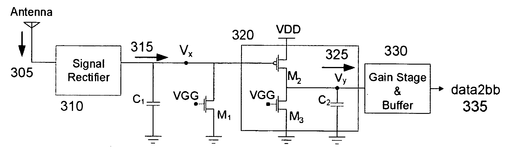 Envelope detection circuit for low power communication systems