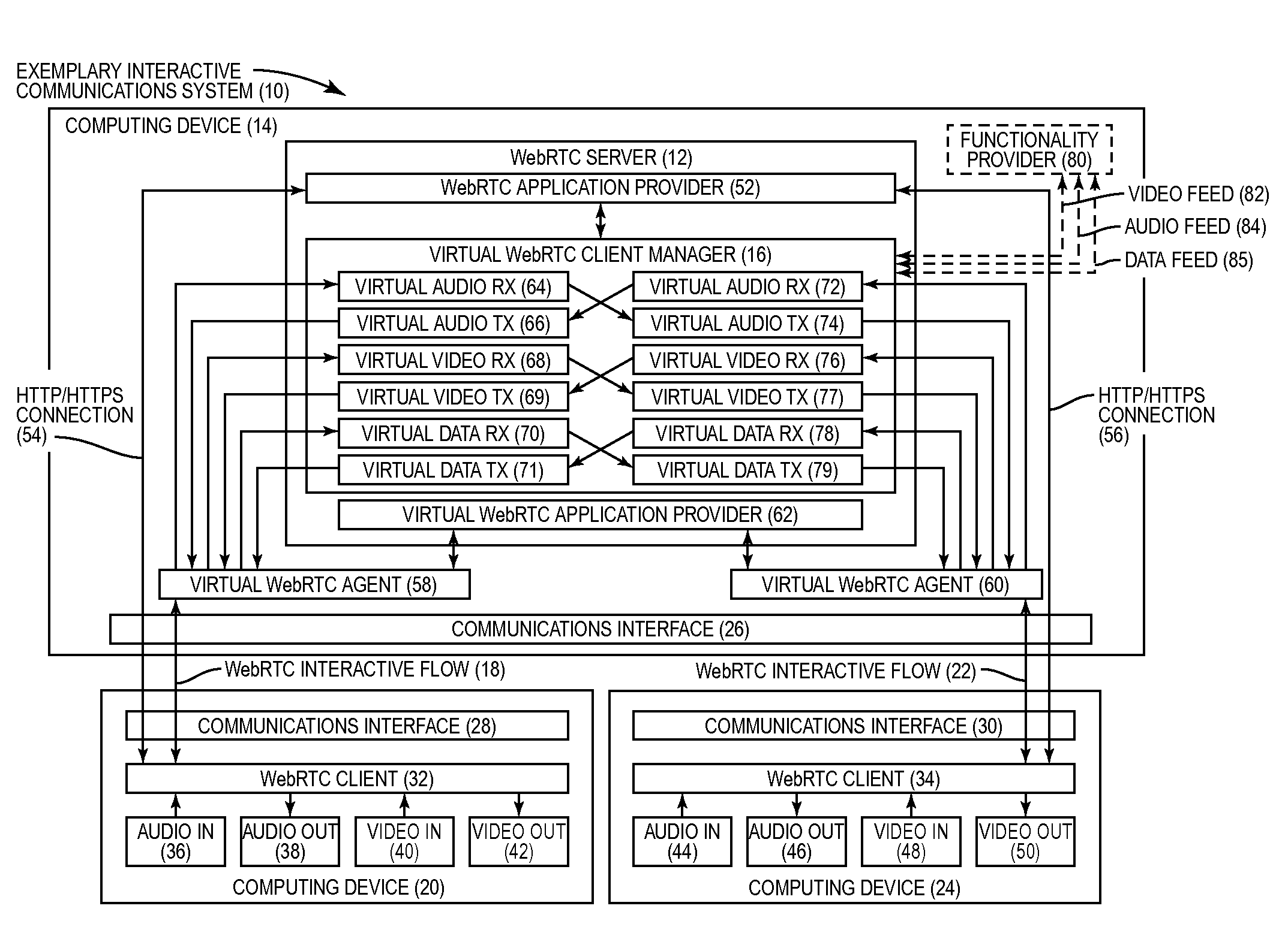 Back-to-back virtual web real-time communications (webrtc) agents, and related methods, systems, and computer-readable media