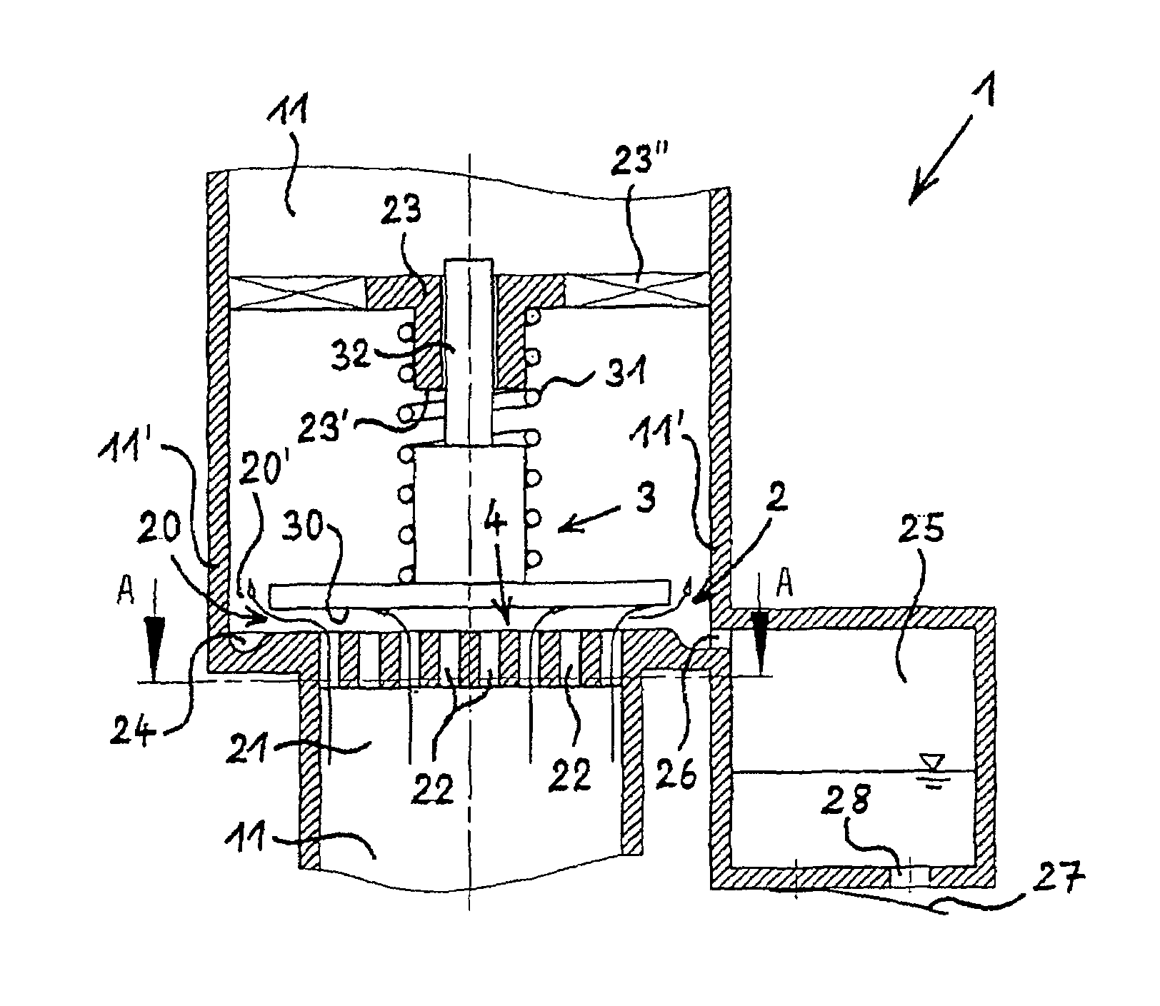 Device for eliminating oil particles from the crankcase ventilation gas in an internal combustion engine