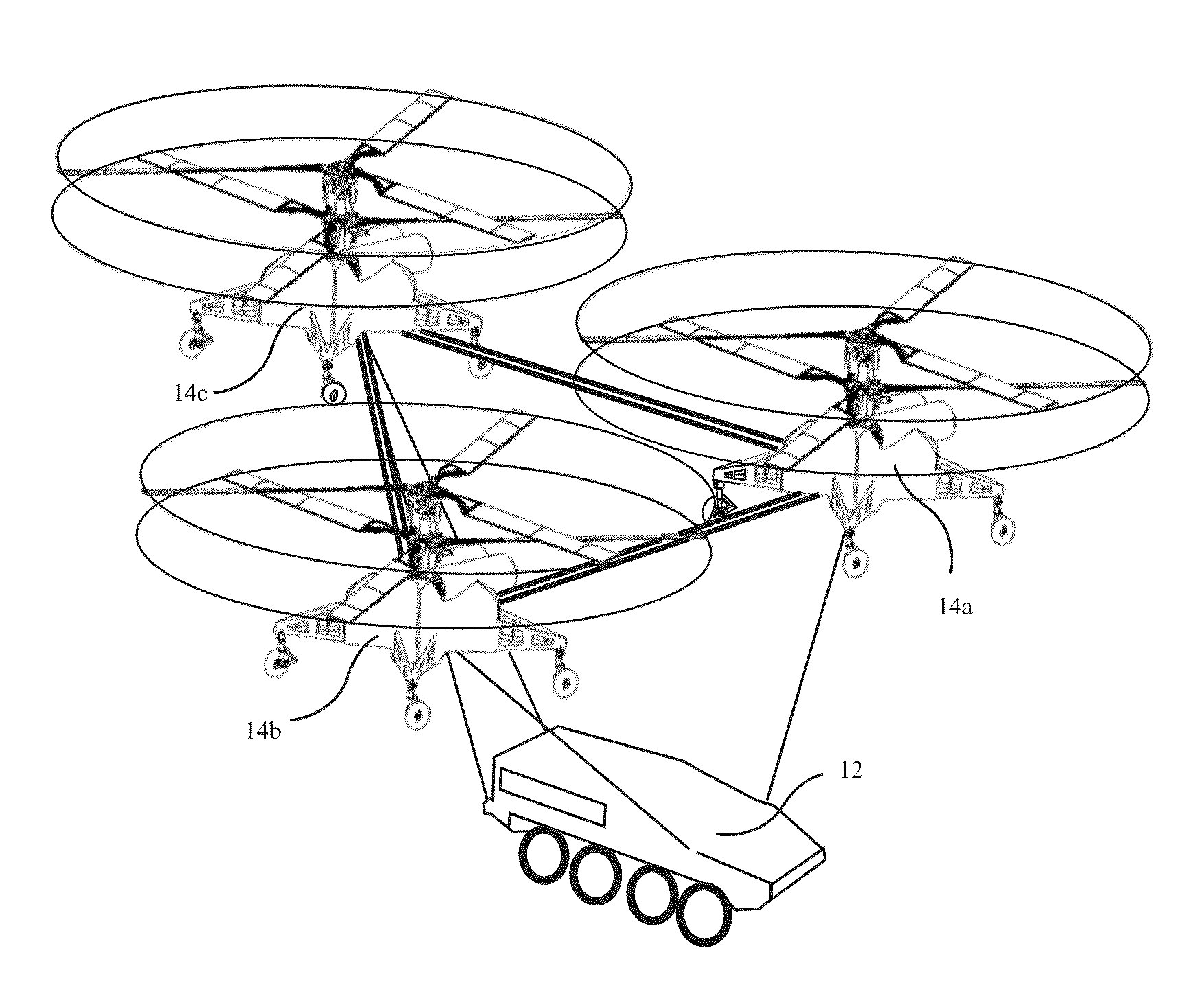 Co-operative, modular, unmanned, vertical lift cargo vehicles