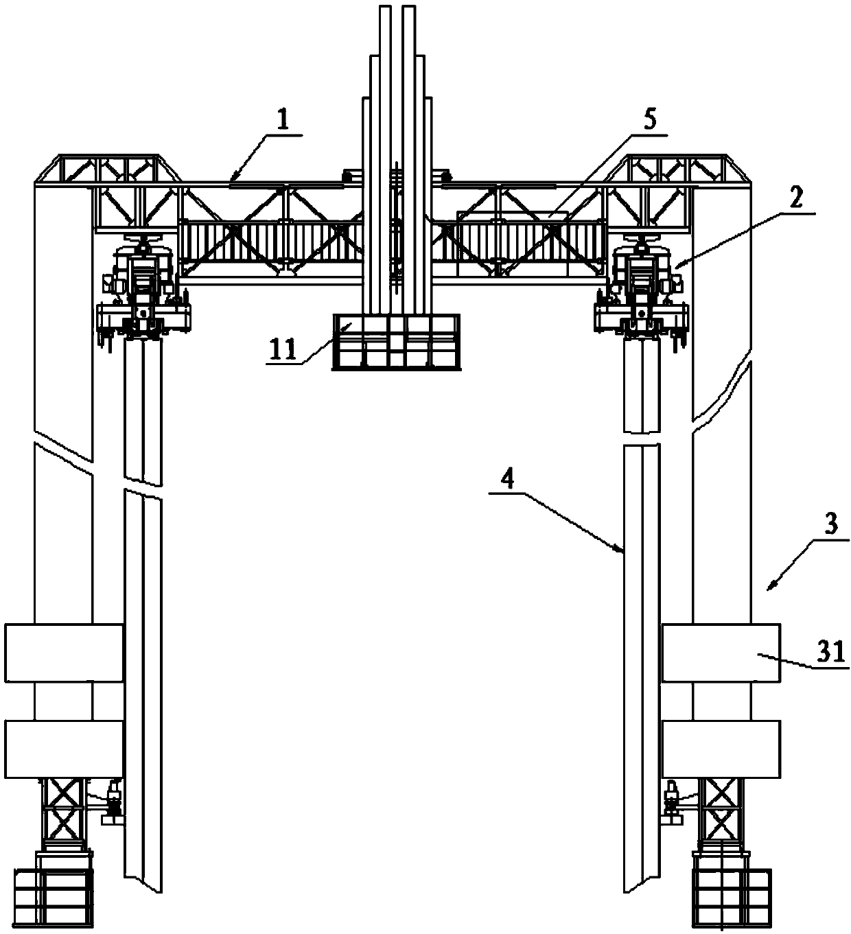 Upper chord inspection vehicle