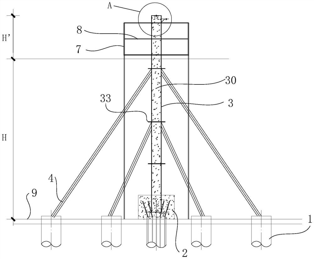 Multifunctional measurement and control pile with stable structure and construction method thereof