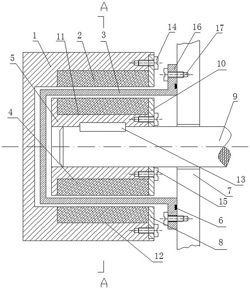 Inner closed type radial flux magnetic transmission mechanism for underwater direct-driven propeller