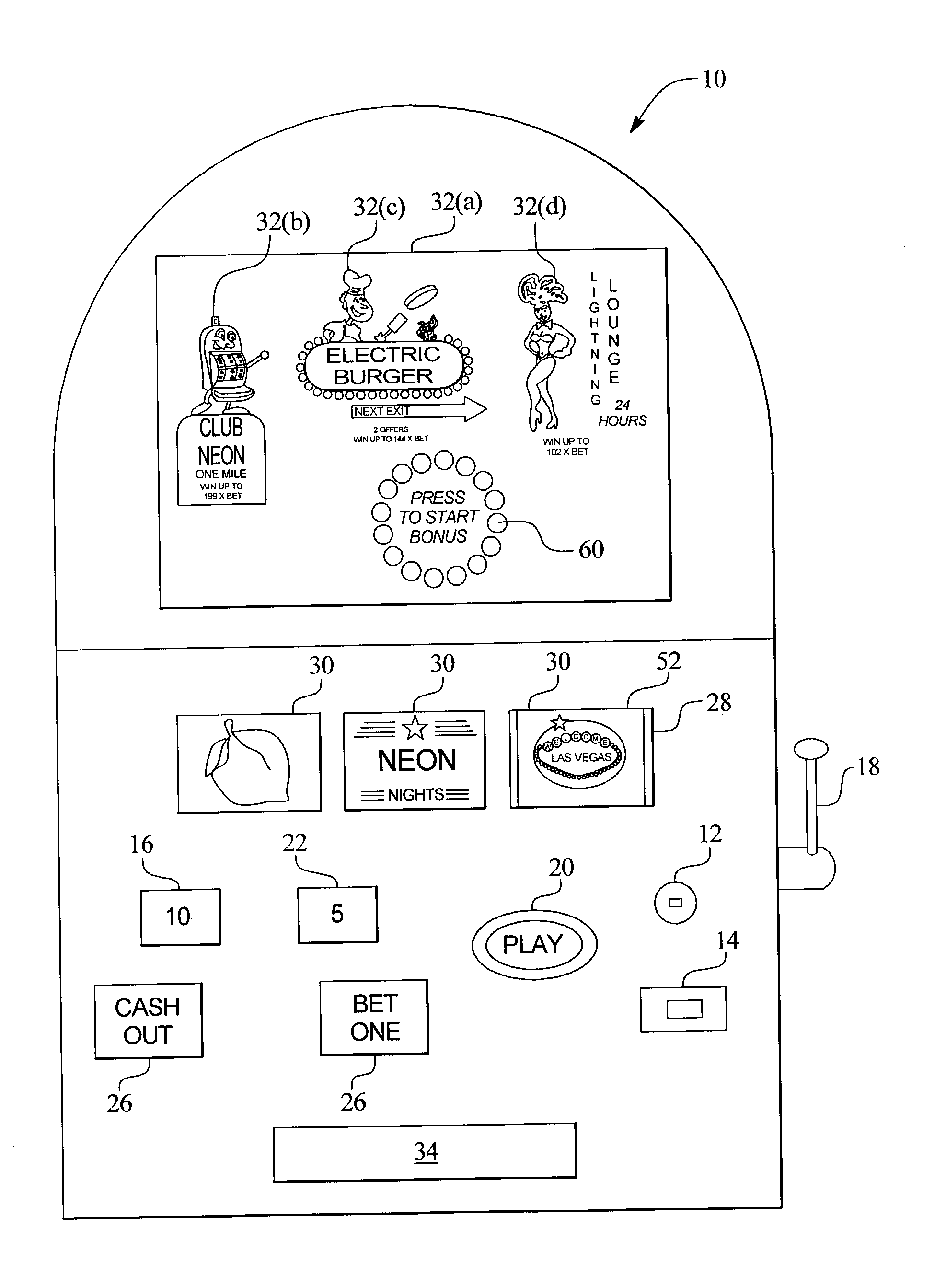 Gaming device having a weighted probability for selecting a bonus game