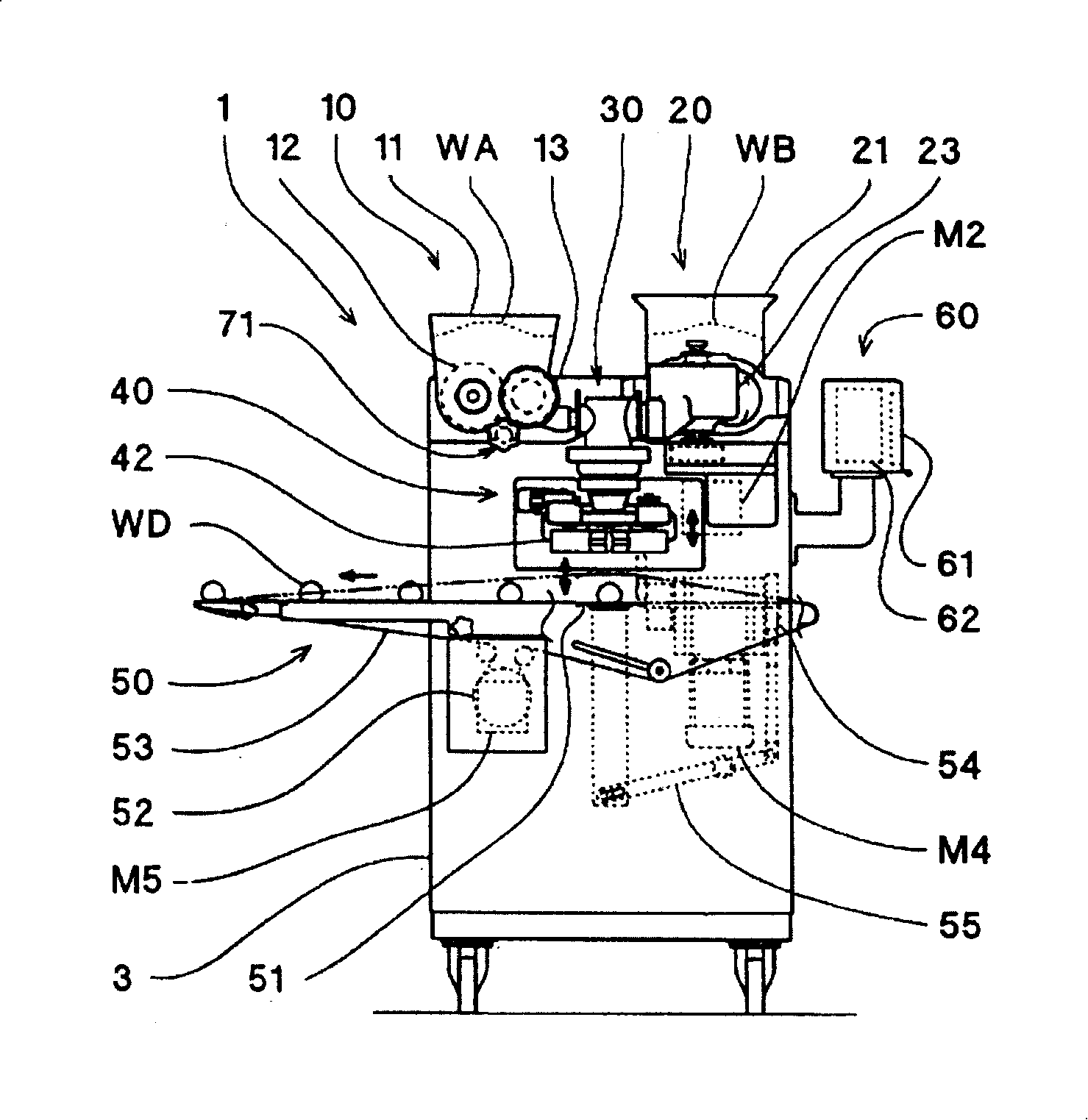 Food material supply method and device