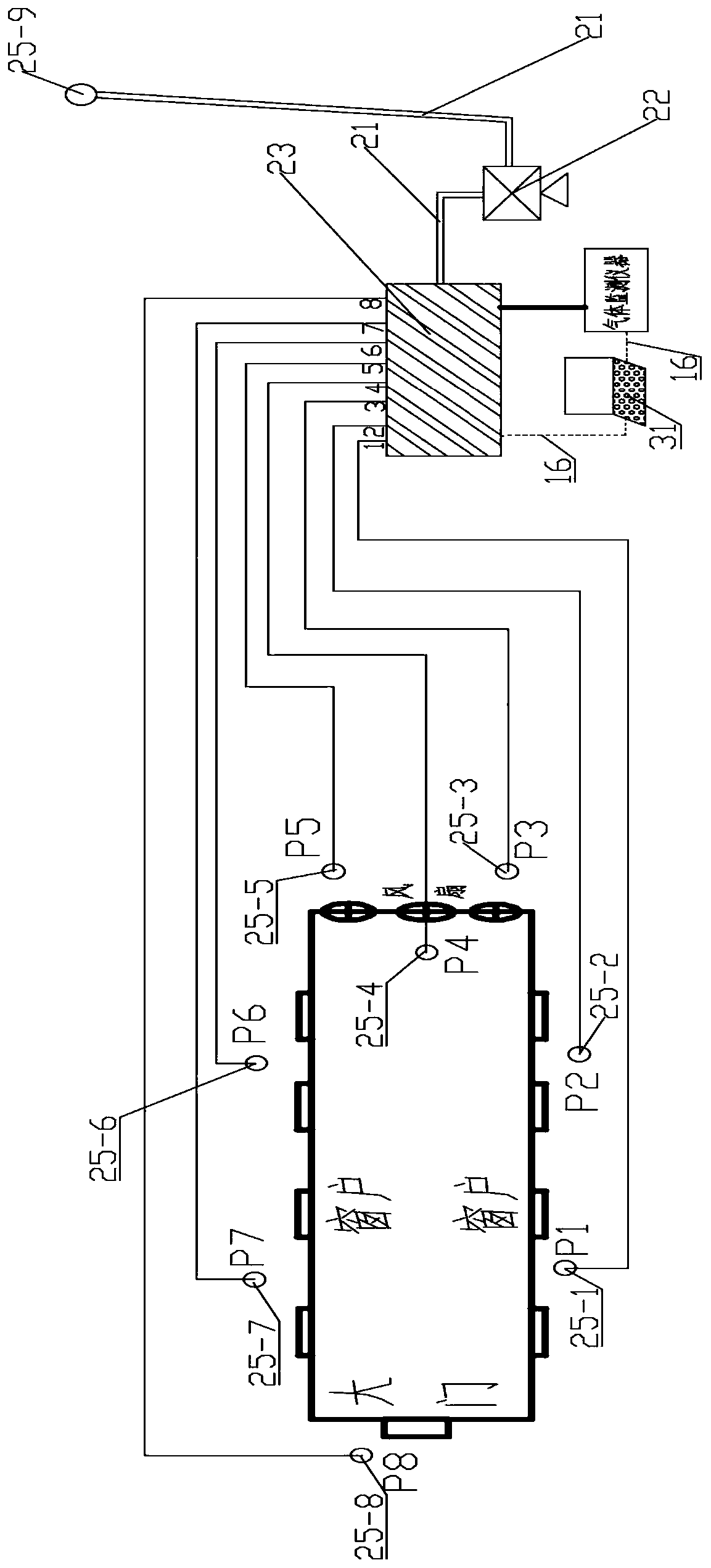 Multi-point-location on-line automatic collection system for gas in livestock and poultry field area