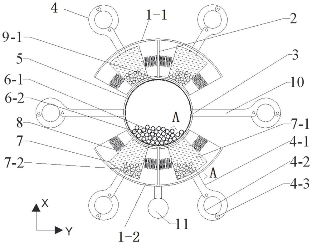 A composite galloping restraint spacer with variable damping grip