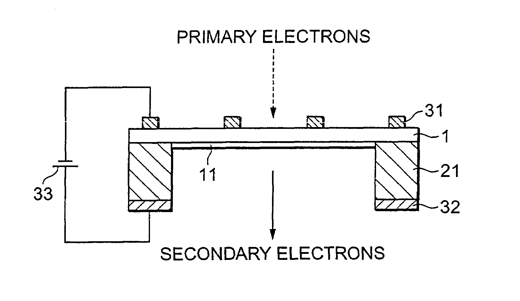 Transmitting type secondary electron surface and electron tube