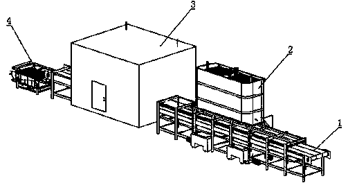 Refrigeration pretreatment production line for shrimps