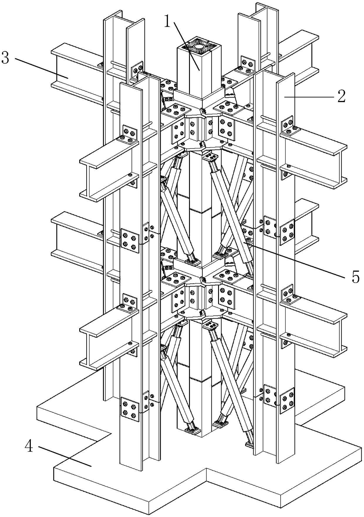 Shape memory alloy energy consumption combined column with resetting function and mounting method thereof