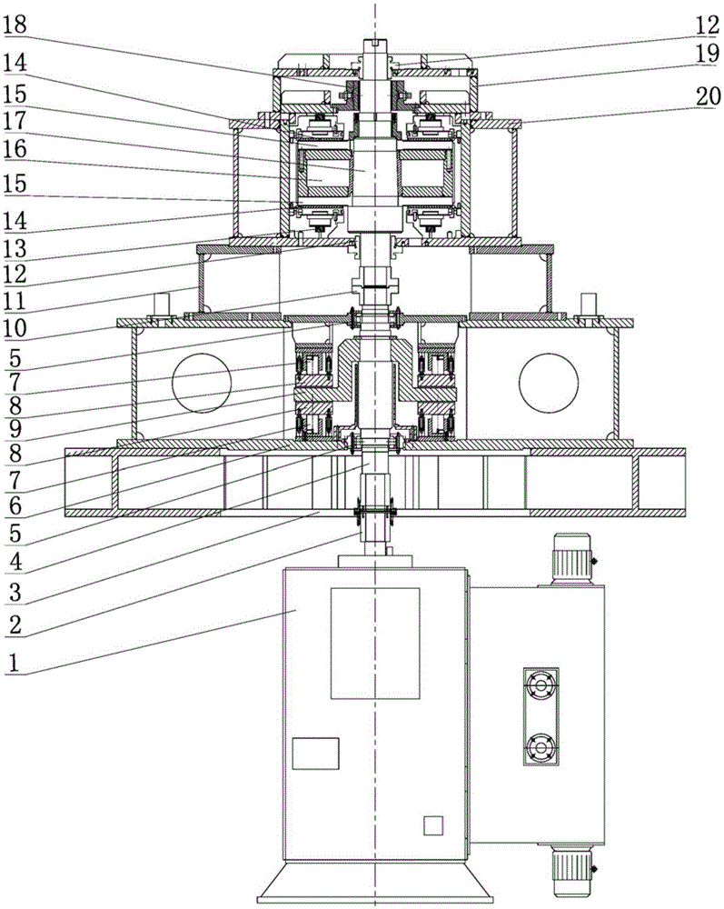 Bidirectional-loading double-turning water-lubrication thrust bearing testing apparatus with pretightening force