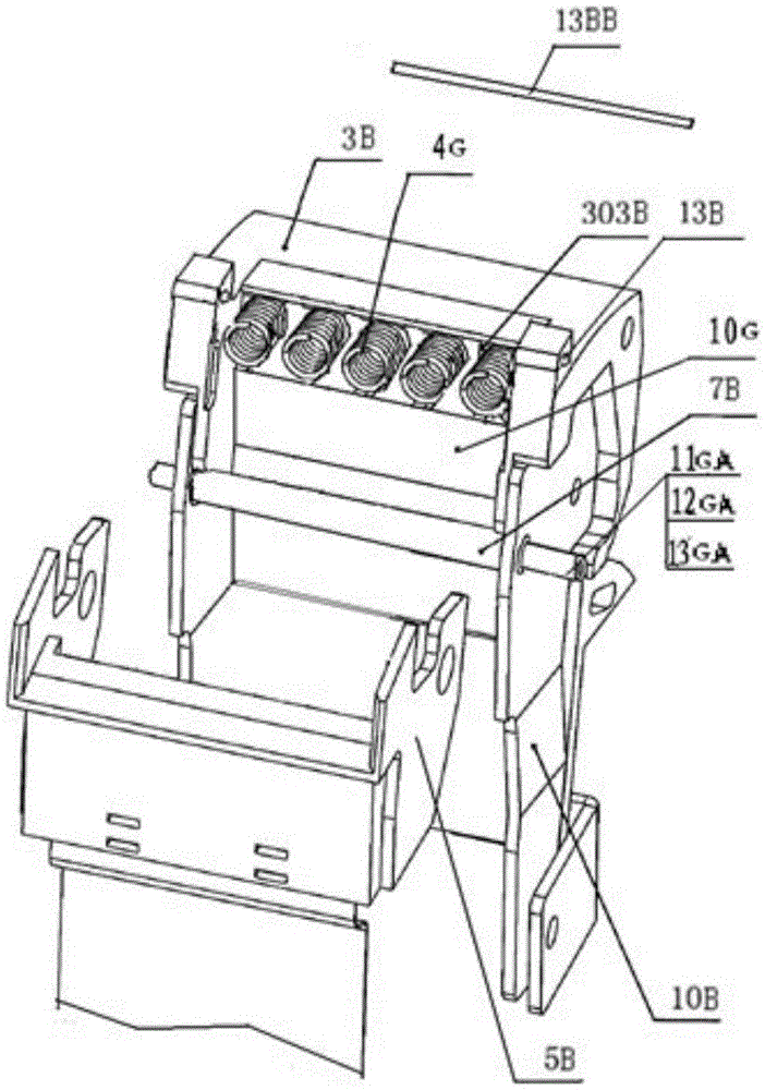 Contact support structure for air circuit breaker contact system