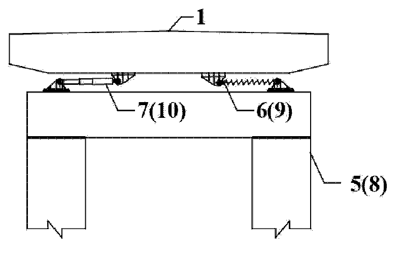 Structural system for controlling transverse response of cable-stayed bridge main beam, auxiliary pier and transition pier