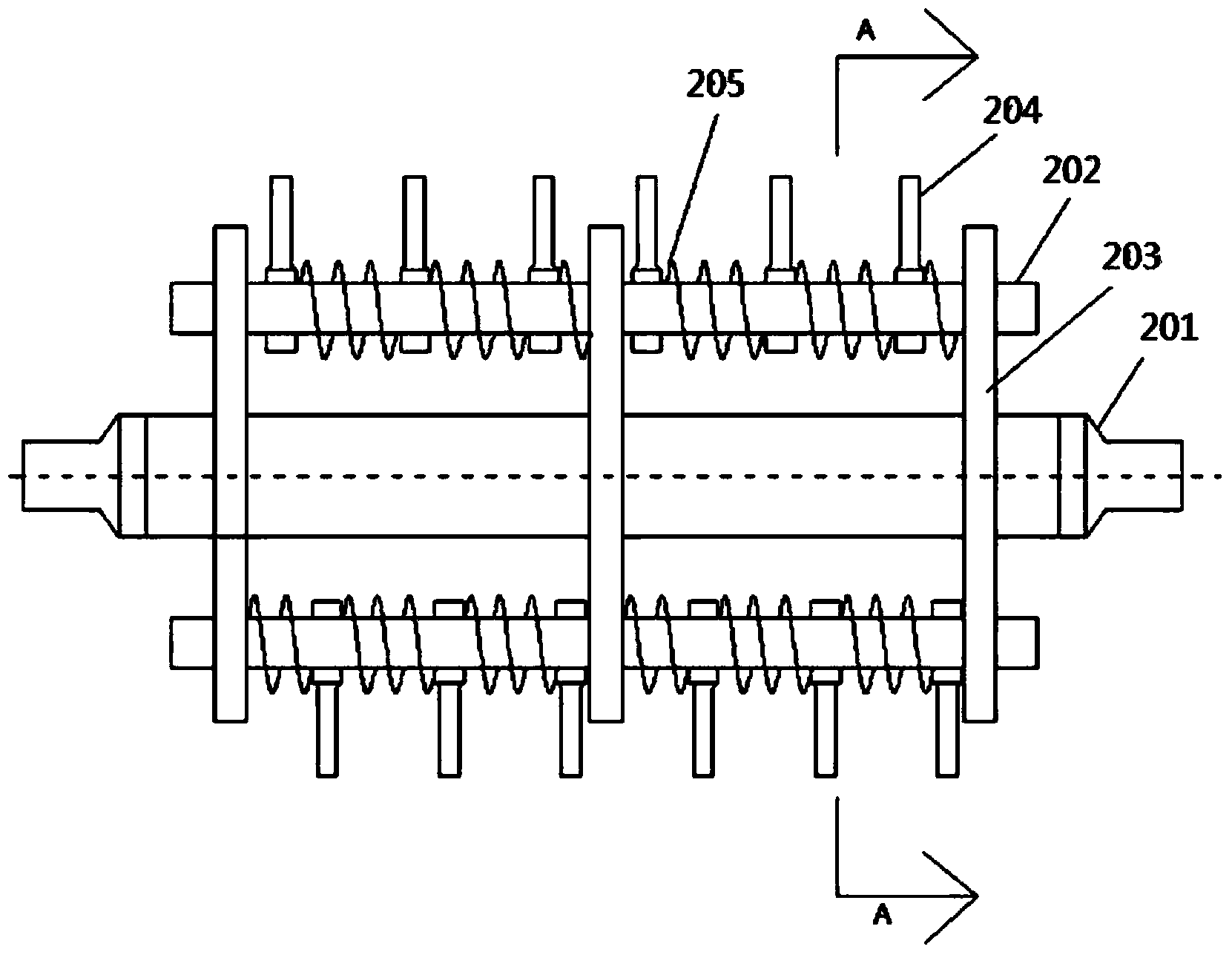 Corn threshing and silk removing device